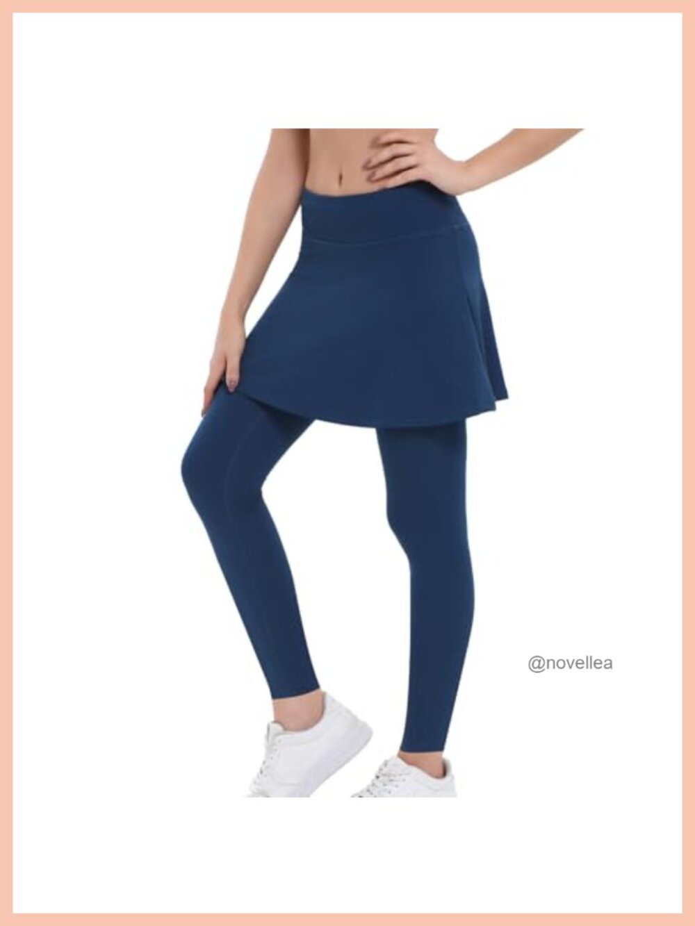 Skirted Full Length Leggings with Pockets High Waist Tennis Skort Yoga Athletic